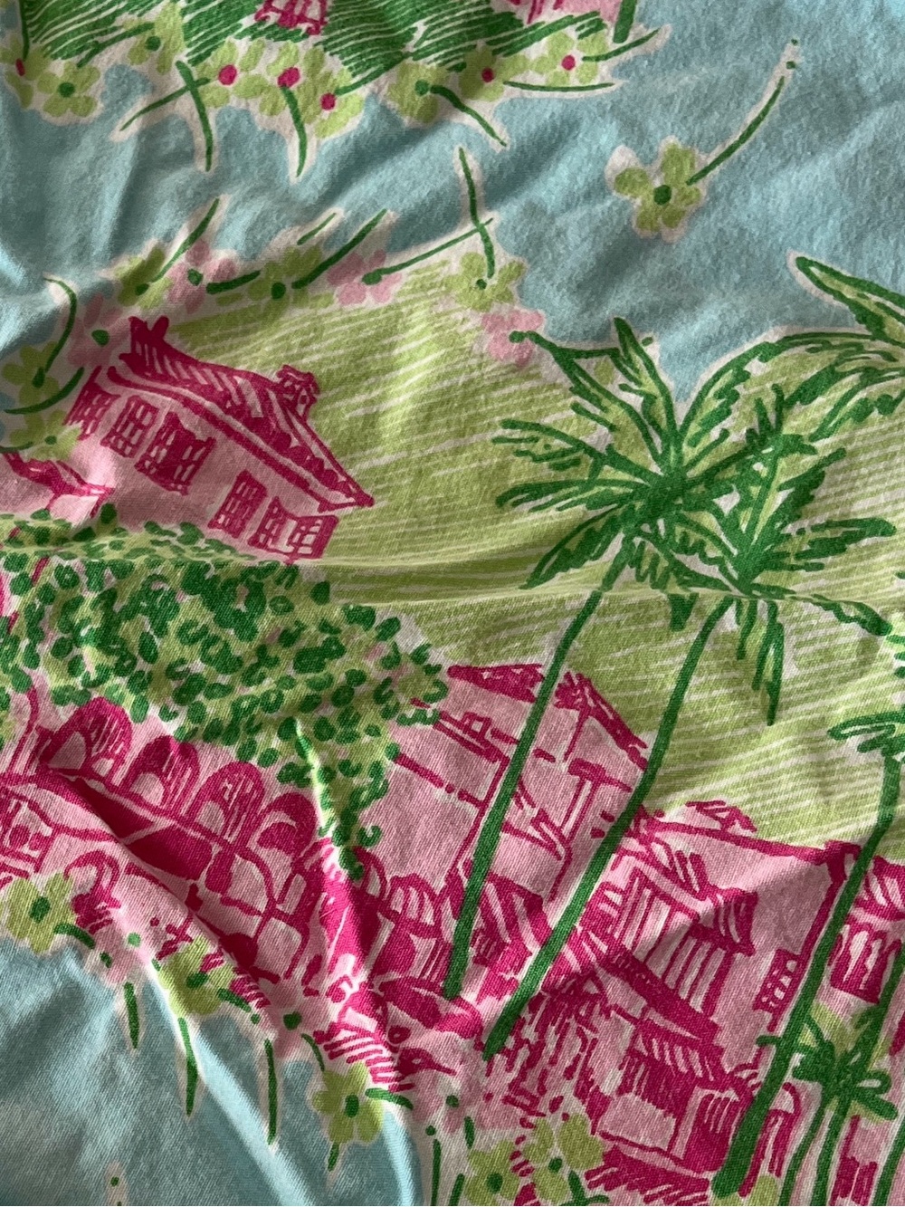 Lilly Pulitzer Palm beach toile twin duvet with tie closure